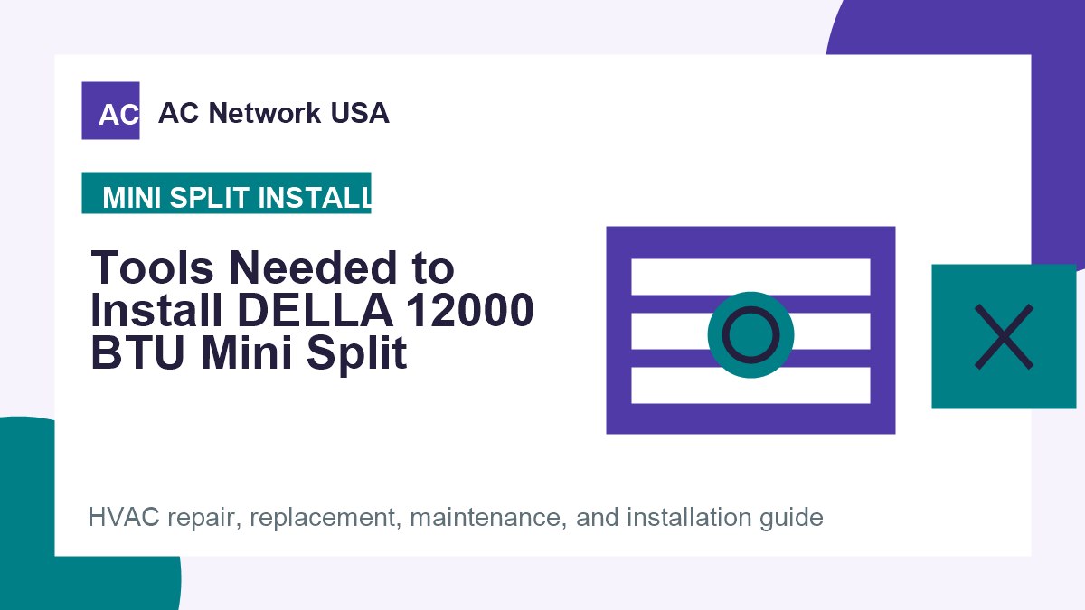 Tools Needed to Install DELLA 12000 BTU Mini Split illustrated HVAC guide